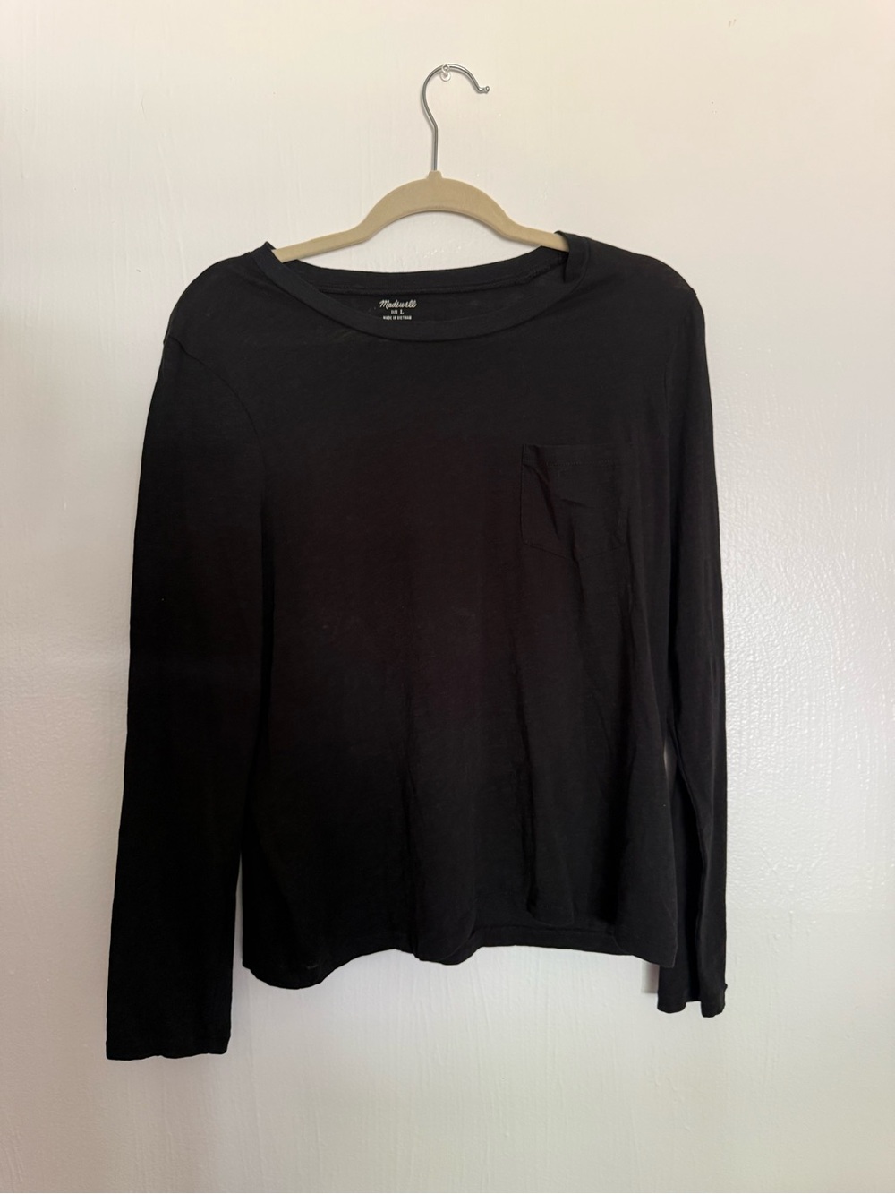 Madewell Black Long-Sleeve Pocket Tee - Women's